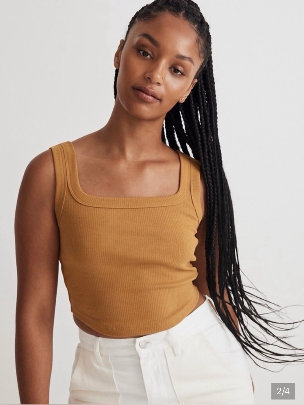 Madewell Tailored Crop Tank in Sleekhold Size XXS NWT - Picture 2 of 11